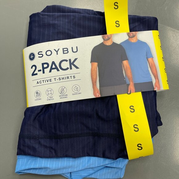 NEW Soybu Men's S 2-Pack Active T-Shirts Cooling 4-Way Stretch Moisture Wicking - Picture 2 of 6
